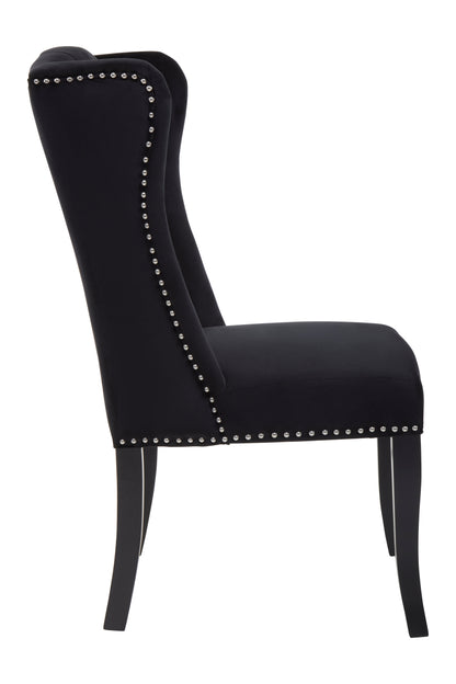 Kensi Townhouse Black Button Velvet Dining Chair