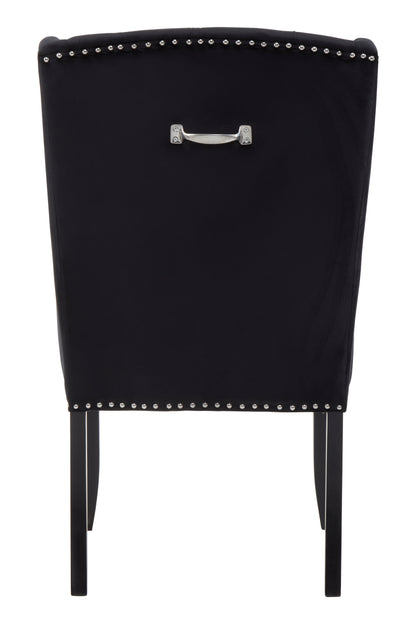 Kensi Townhouse Black Button Velvet Dining Chair