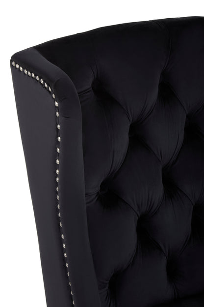 Kensi Townhouse Black Button Velvet Dining Chair