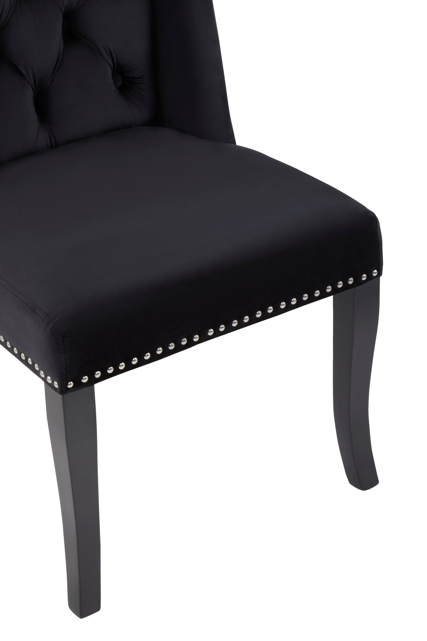 Kensi Townhouse Black Button Velvet Dining Chair