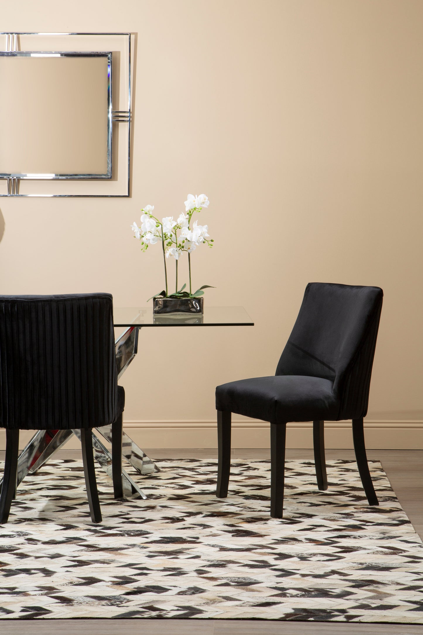 South Kensi Townhouse Black Velvet Dining Chair