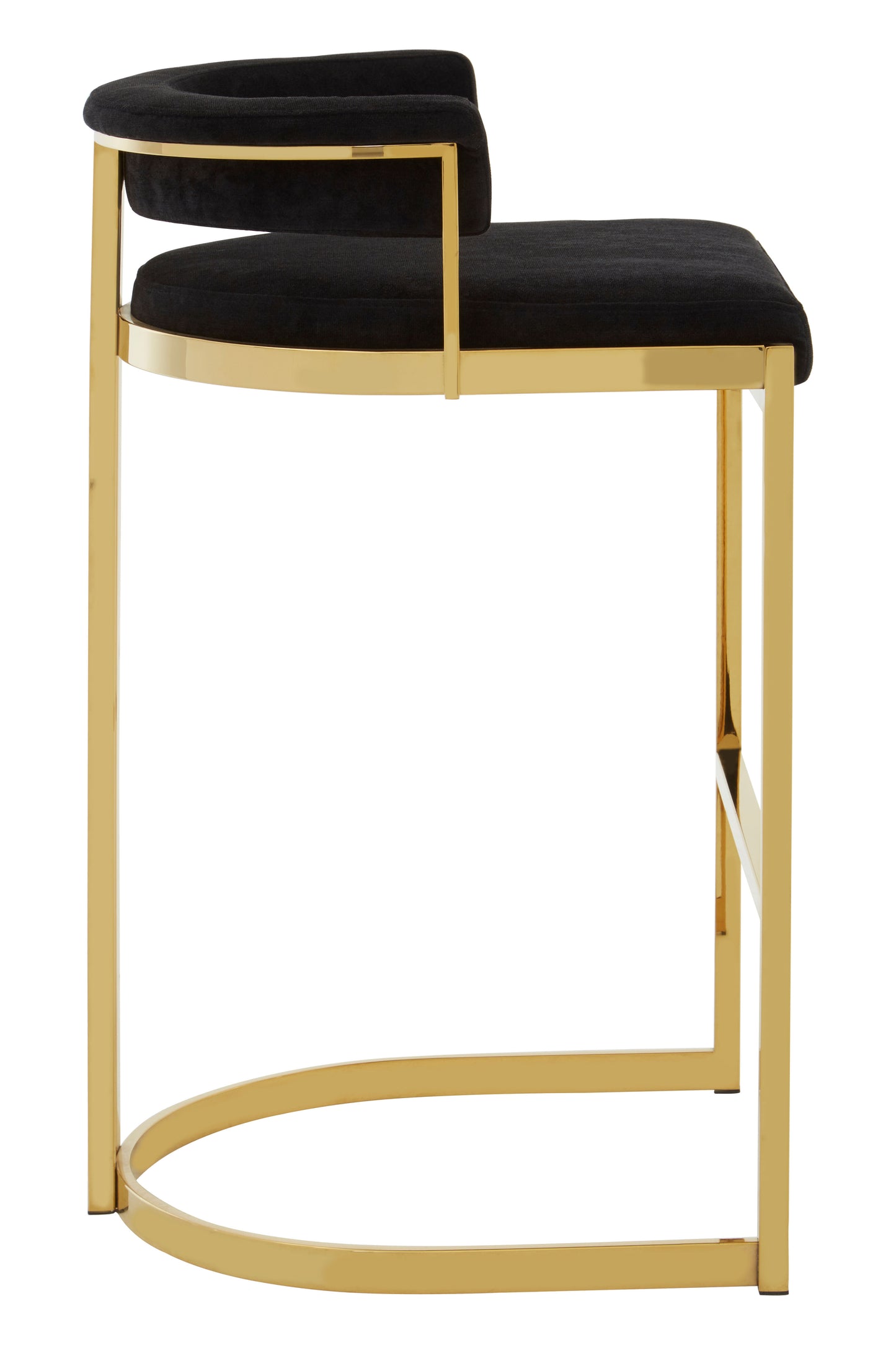 Pier Black Velvet And Gold Bar Stool