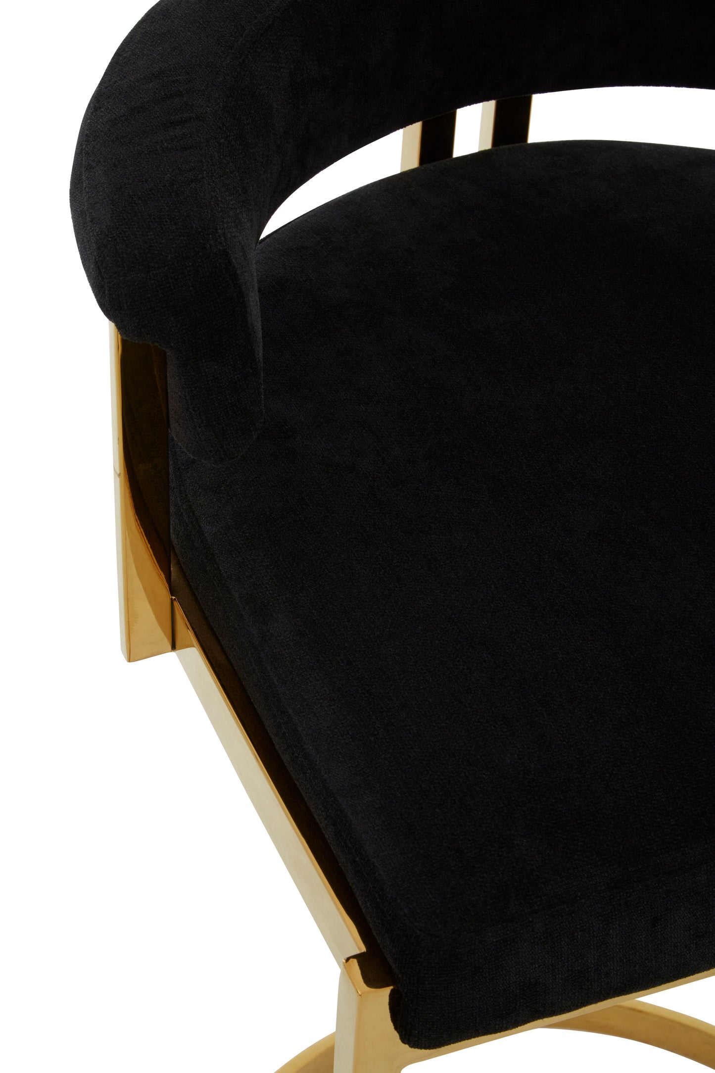 Pier Black Velvet And Gold Bar Stool