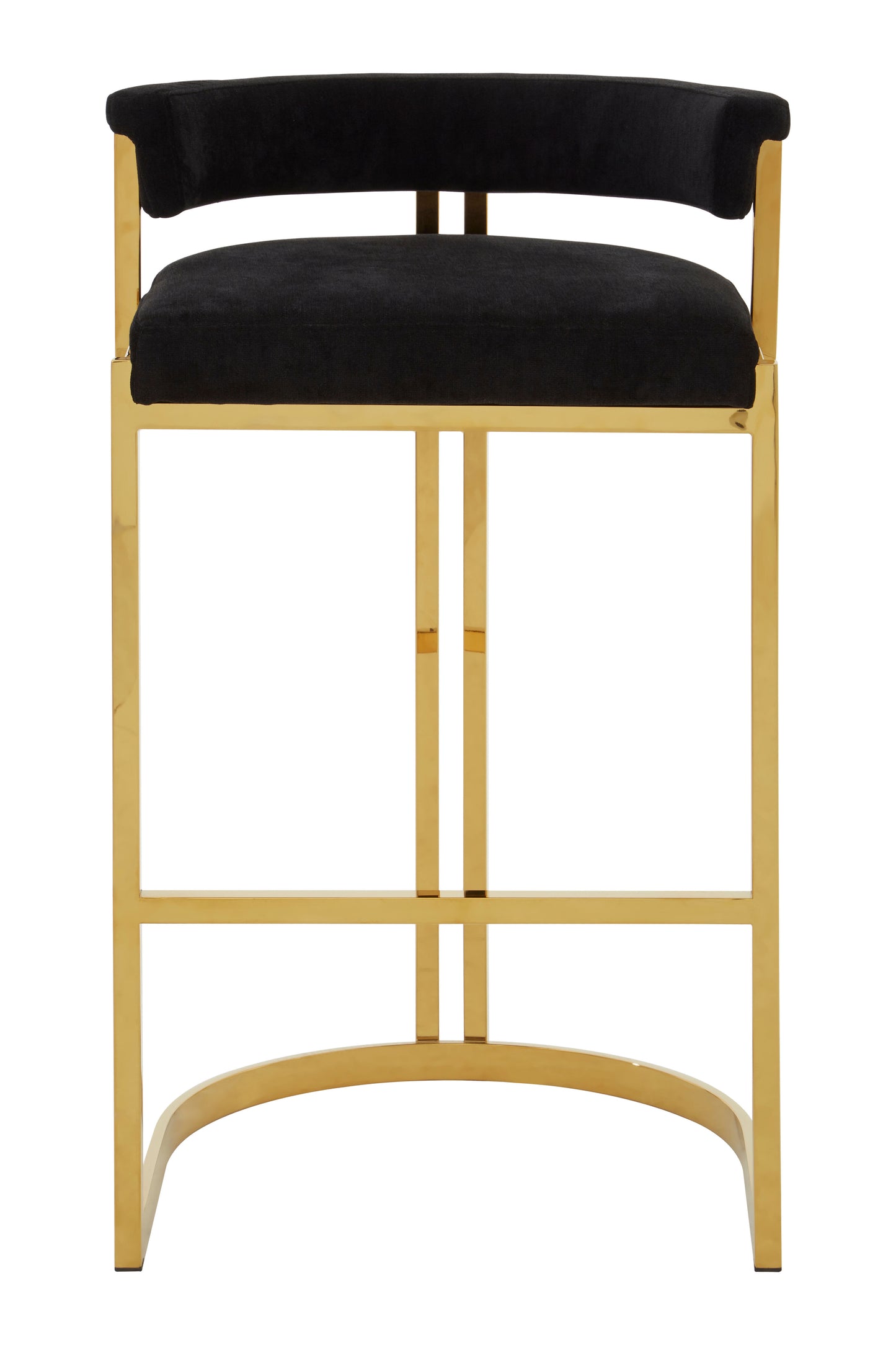 Pier Black Velvet And Gold Bar Stool