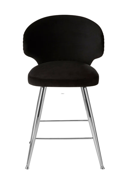 Pier Black Velvet Bar Stool