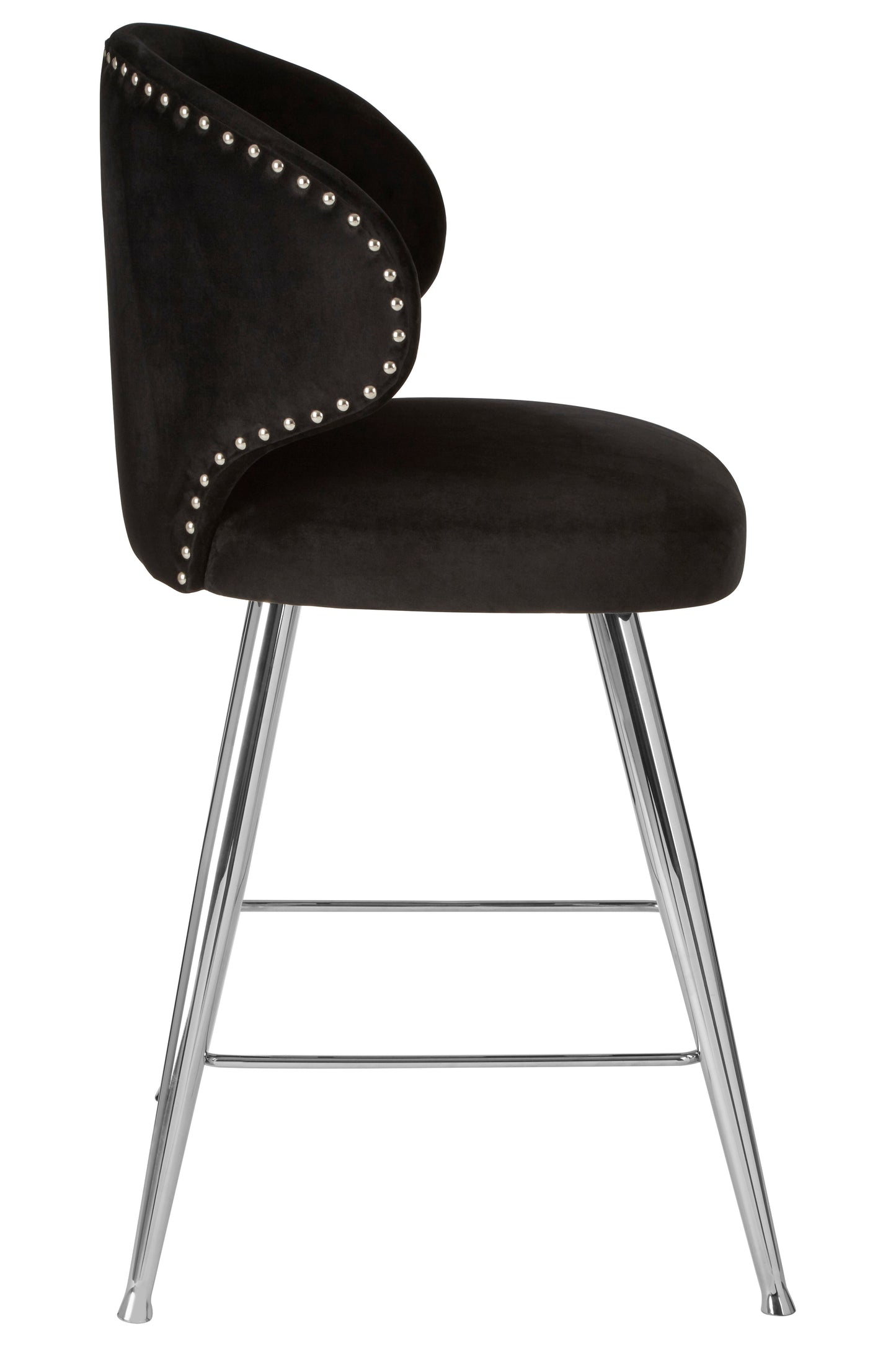 Pier Black Velvet Bar Stool