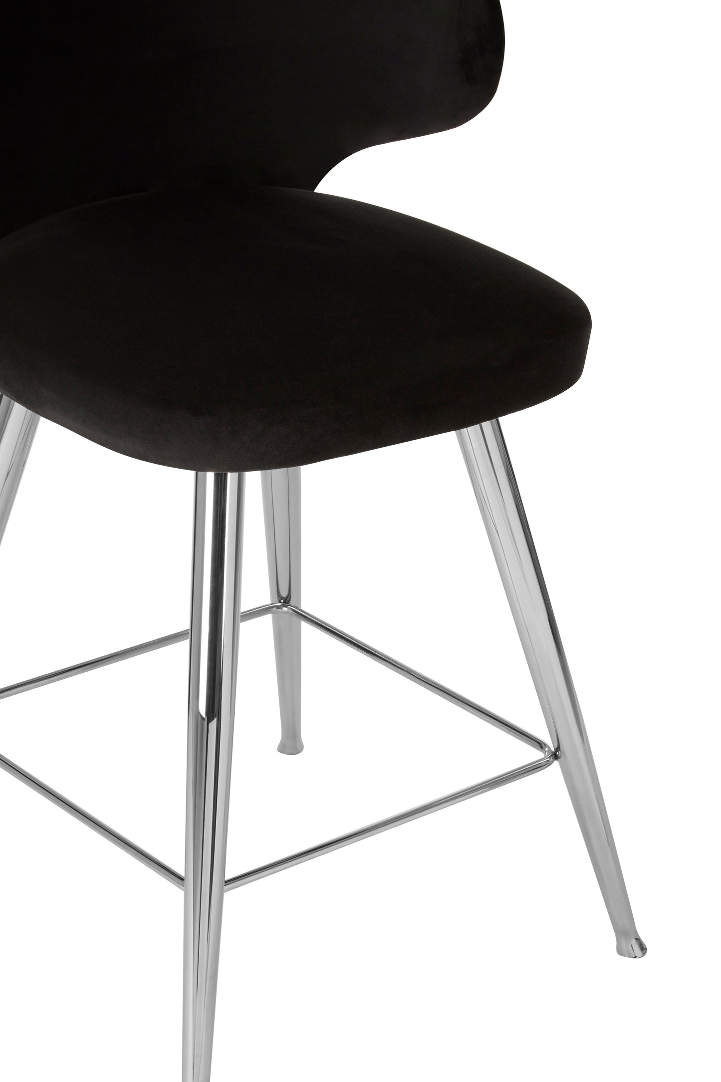 Pier Black Velvet Bar Stool