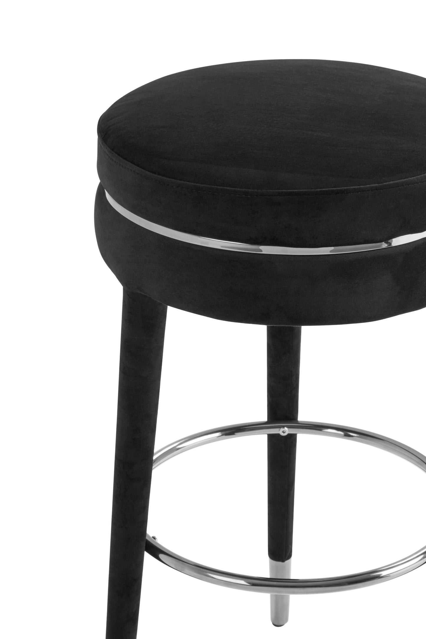 Manha Grey Velvet Bar Stool