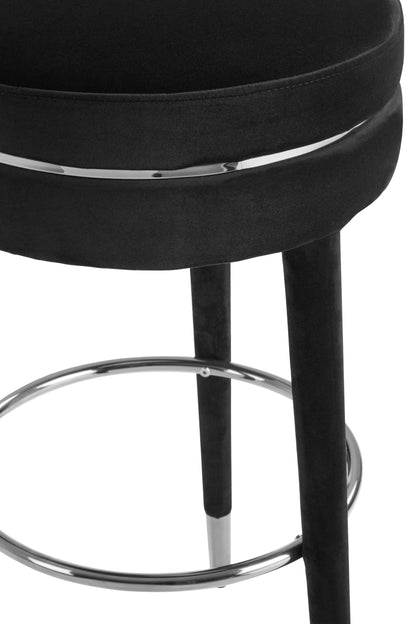 Manha Grey Velvet Bar Stool