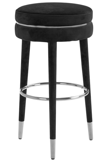 Manha Grey Velvet Bar Stool