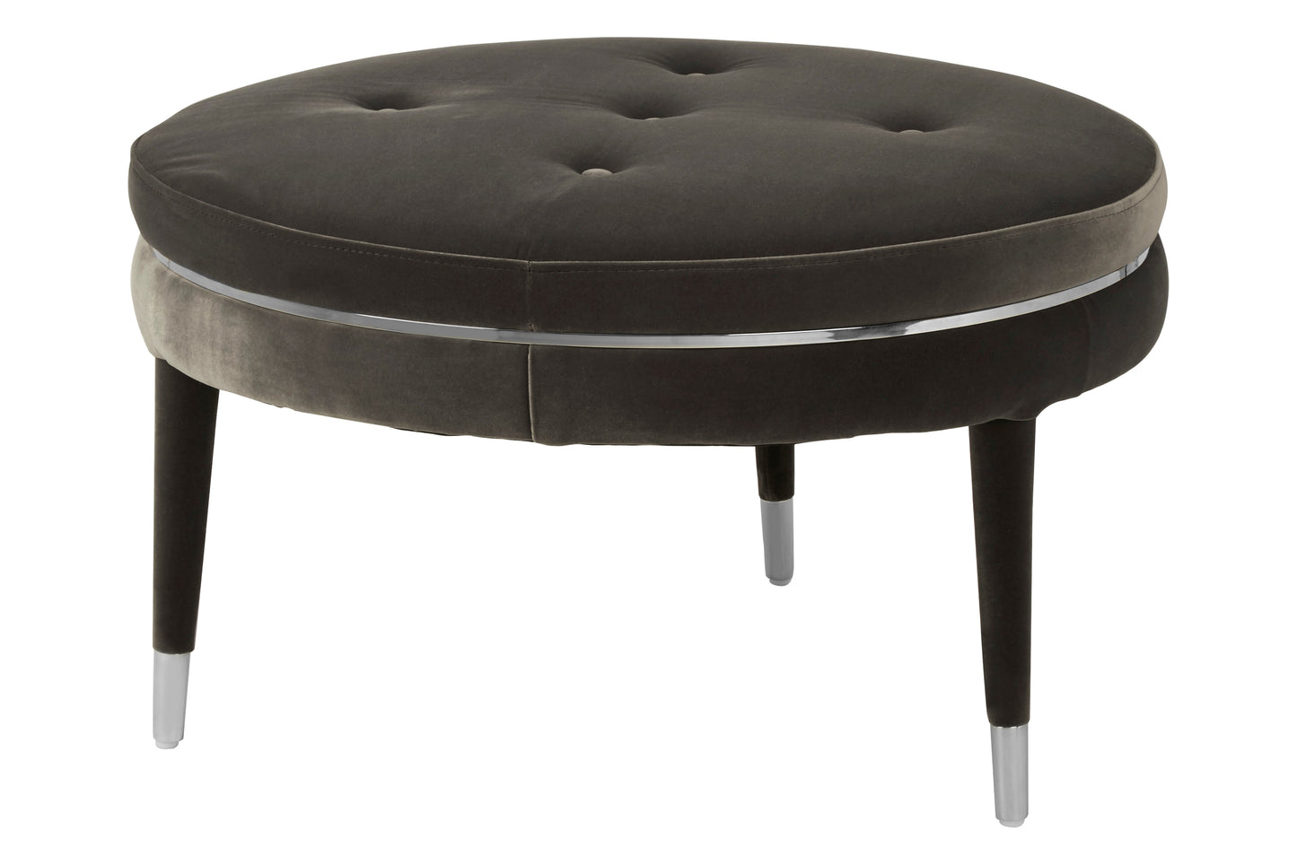 Manha S Black Velvet Footstool