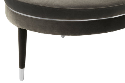 Manha S Black Velvet Footstool