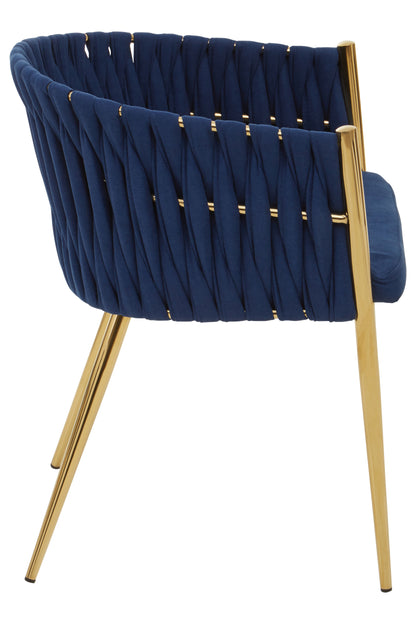 Gild Blue Dining Chair With Woven Back