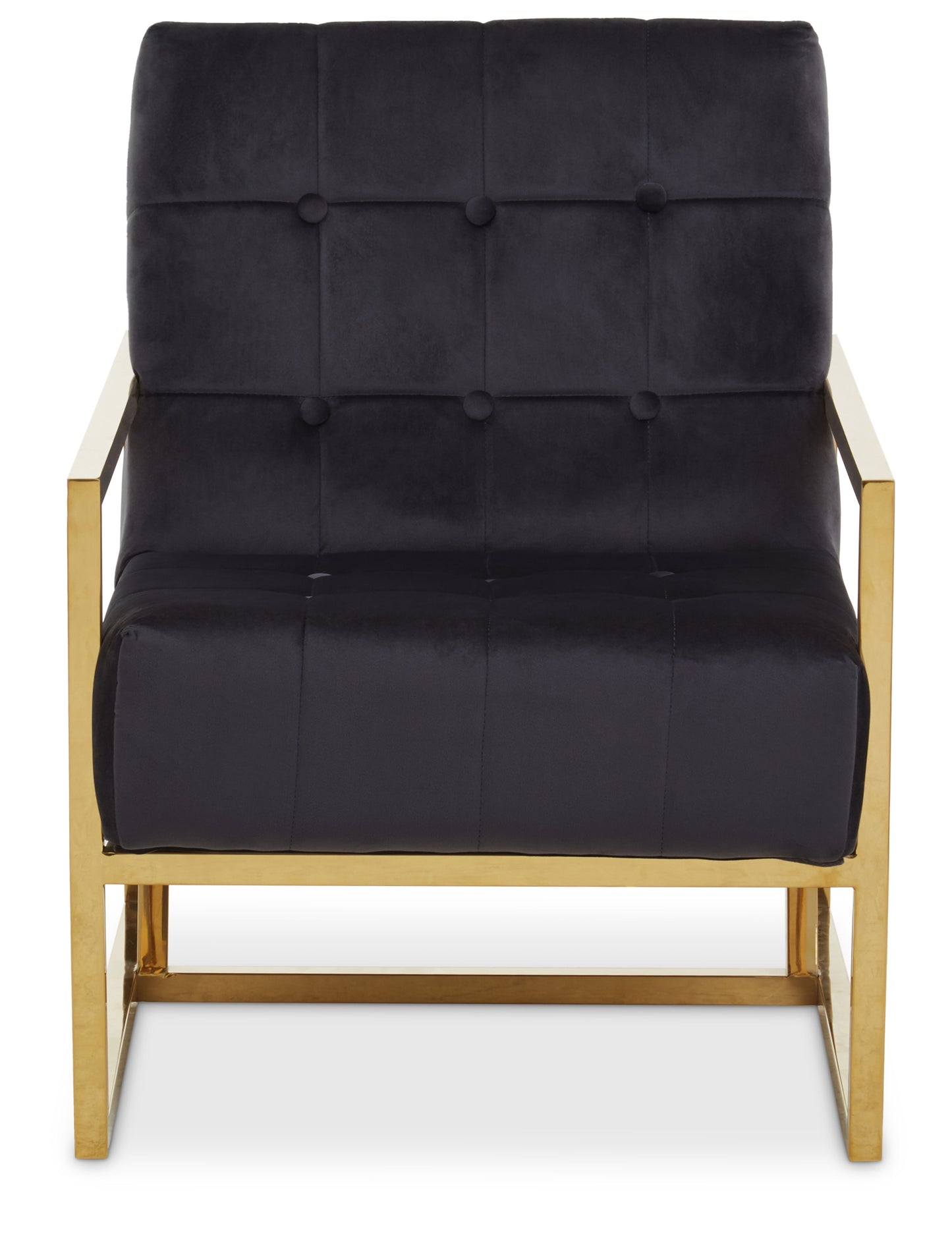 Lana Black Velvet Chair With Gold Frame