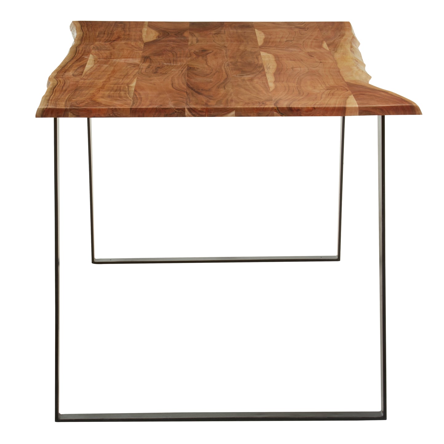 Sura Acacia Wood And Looped Iron Base Dining Table