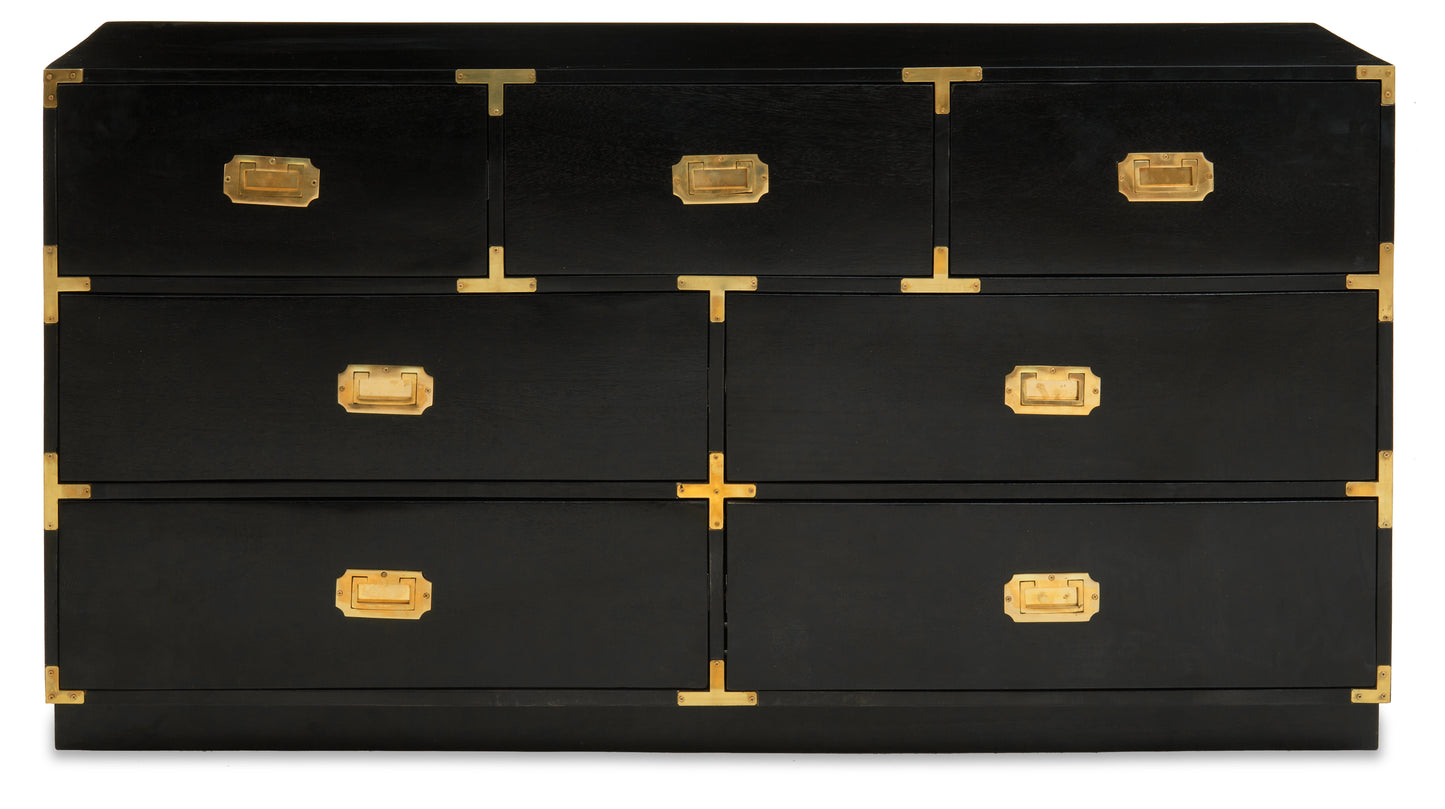 Sarta Seven Drawer Black Mango Wooden Chest