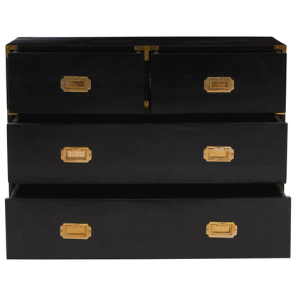 Sarta Four Drawer Black Mango Wooden Chest