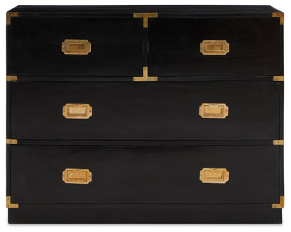 Sarta Four Drawer Black Mango Wooden Chest