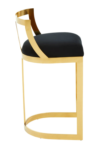 Alviro Azalea Black Velvet Bar Stool