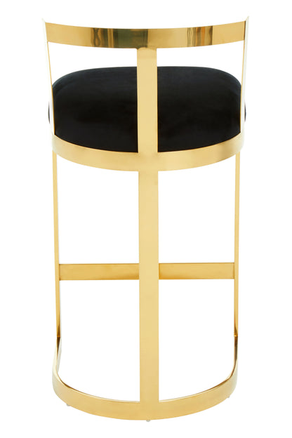 Alviro Azalea Black Velvet Bar Stool