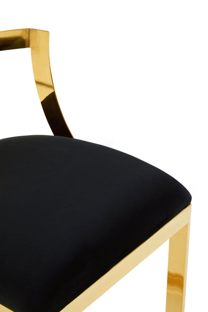 Alviro Azalea Black Velvet Bar Stool