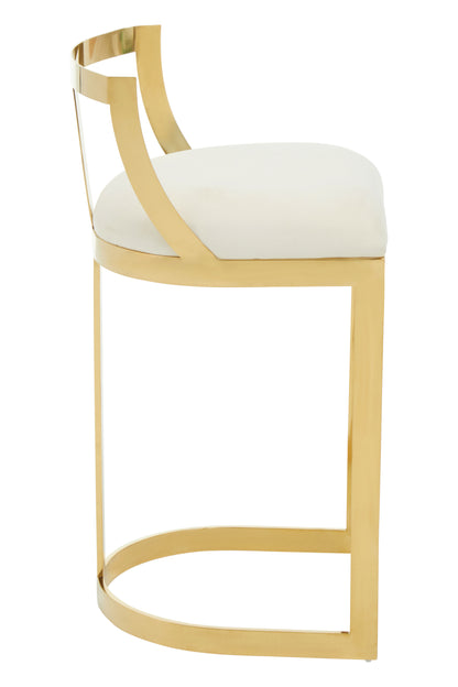 Azali Ivory Velvet Bar Stool