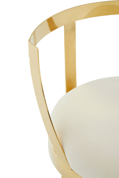 Azali Ivory Velvet Bar Stool