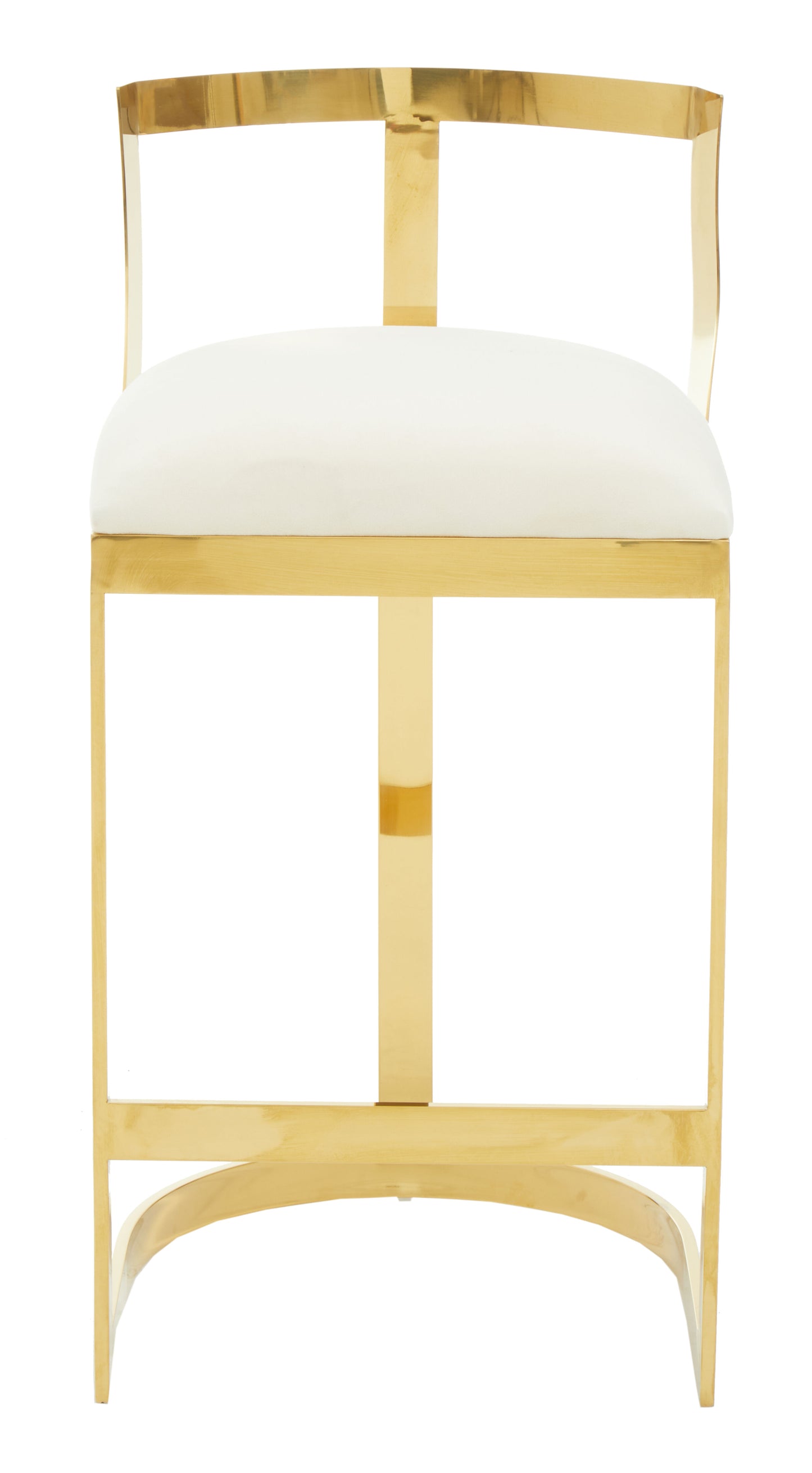 Azali Ivory Velvet Bar Stool