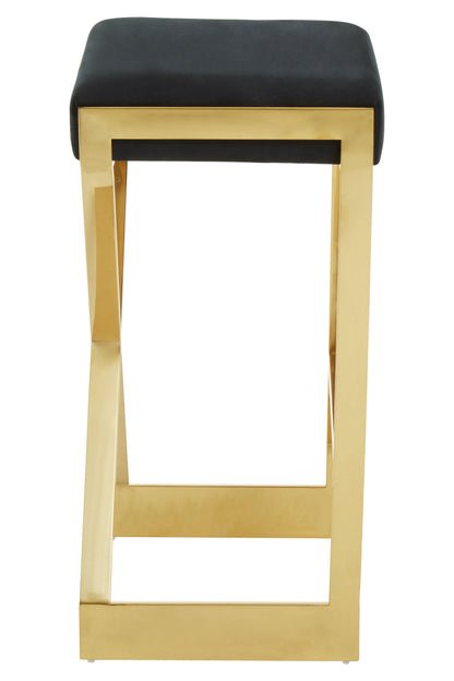 Azali Black And Gold Finish Bar Stool