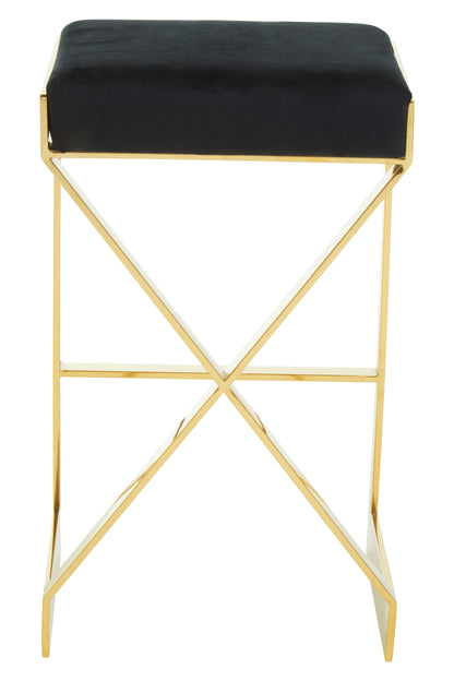 Azali Black And Gold Finish Bar Stool