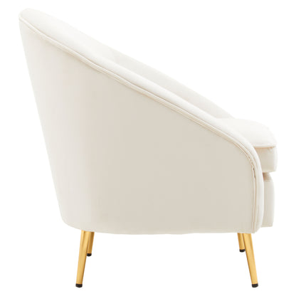 Jasmeen Beige Velvet Armchair