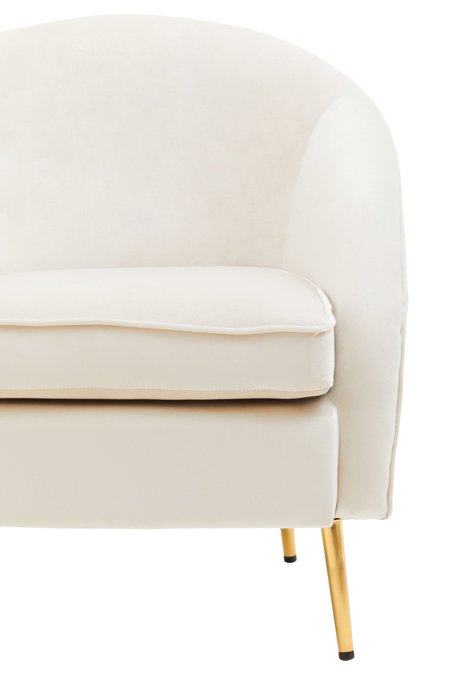 Jasmeen Beige Velvet Armchair