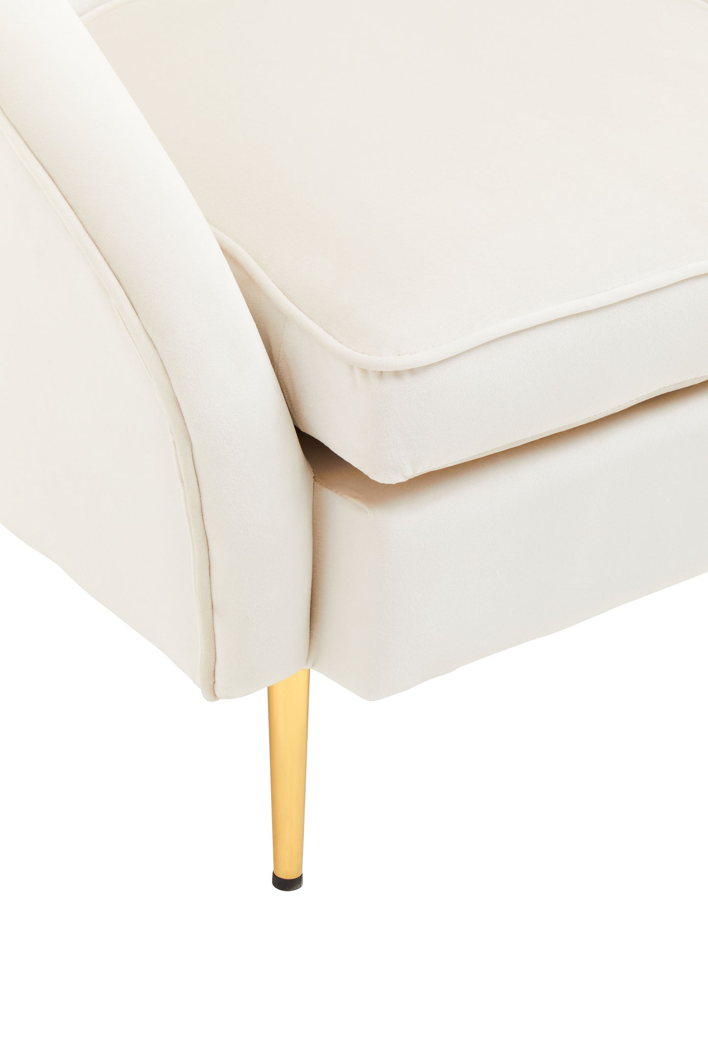 Jasmeen Beige Velvet Armchair