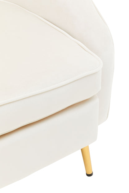 Jasmeen Beige Velvet Armchair