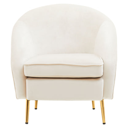 Jasmeen Beige Velvet Armchair