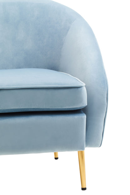 Jasmeen Aqua Blue Velvet Armchair