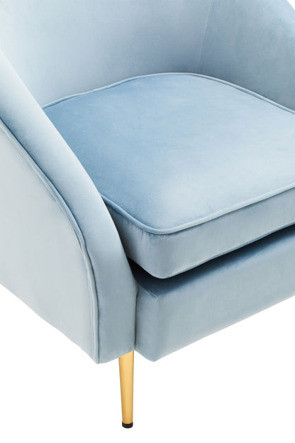 Jasmeen Aqua Blue Velvet Armchair