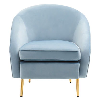 Jasmeen Aqua Blue Velvet Armchair