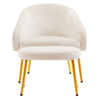 Jasmeen Beige Chair And Footstool