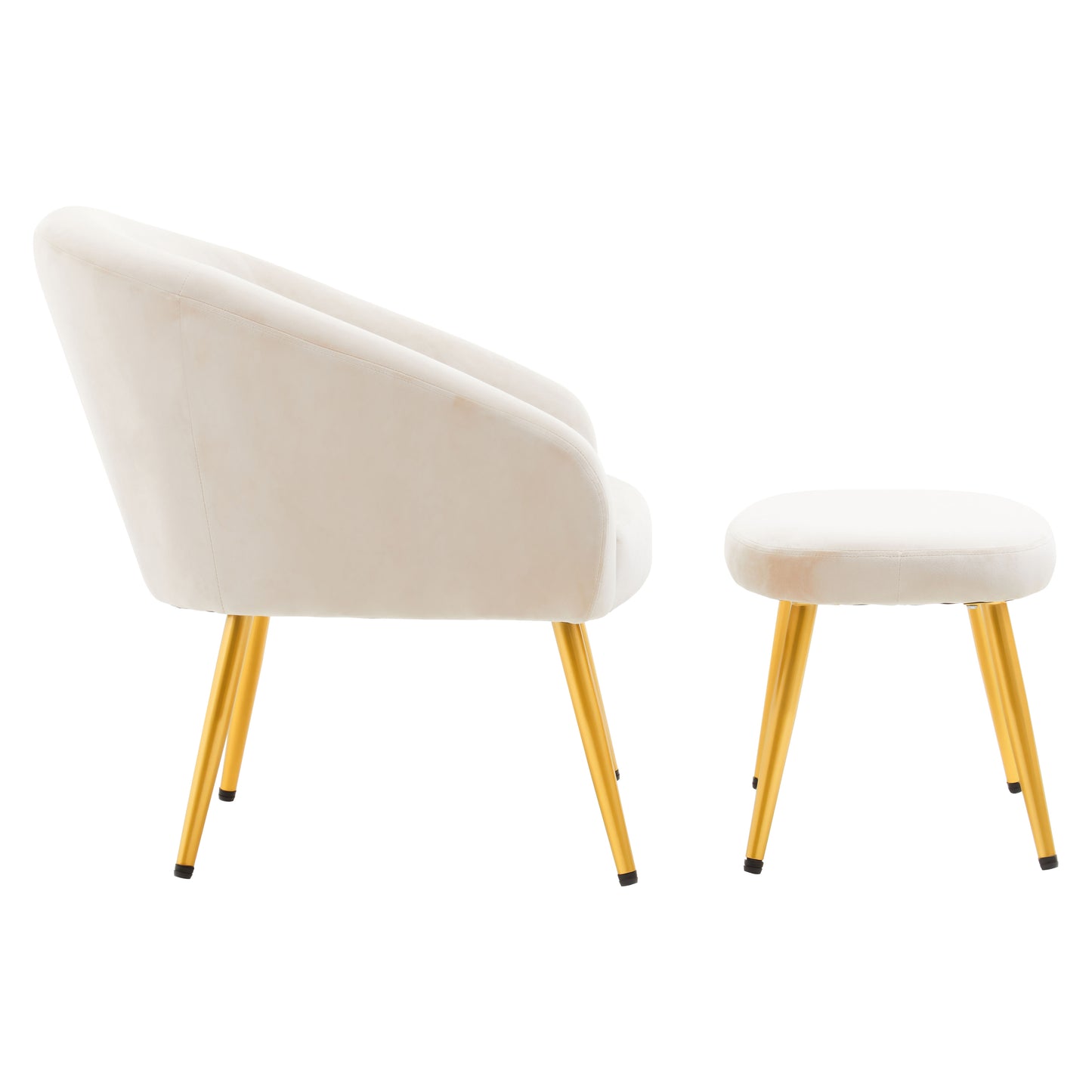 Jasmeen Beige Chair And Footstool