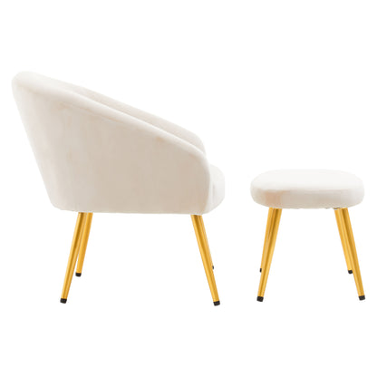 Jasmeen Beige Chair And Footstool