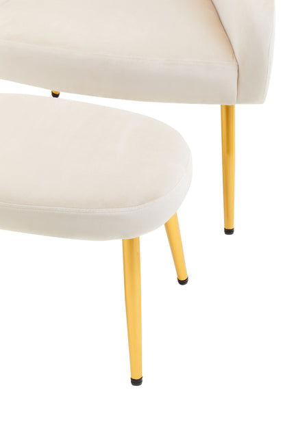 Jasmeen Beige Chair And Footstool