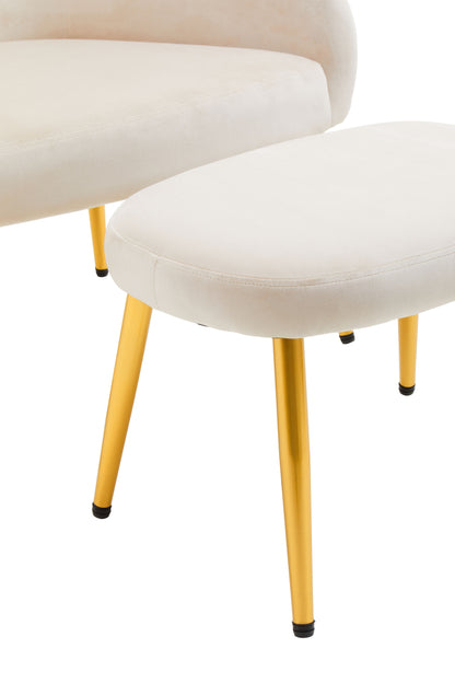 Jasmeen Beige Chair And Footstool