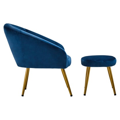 Jasmeen Midnight Blue Chair And Footstool