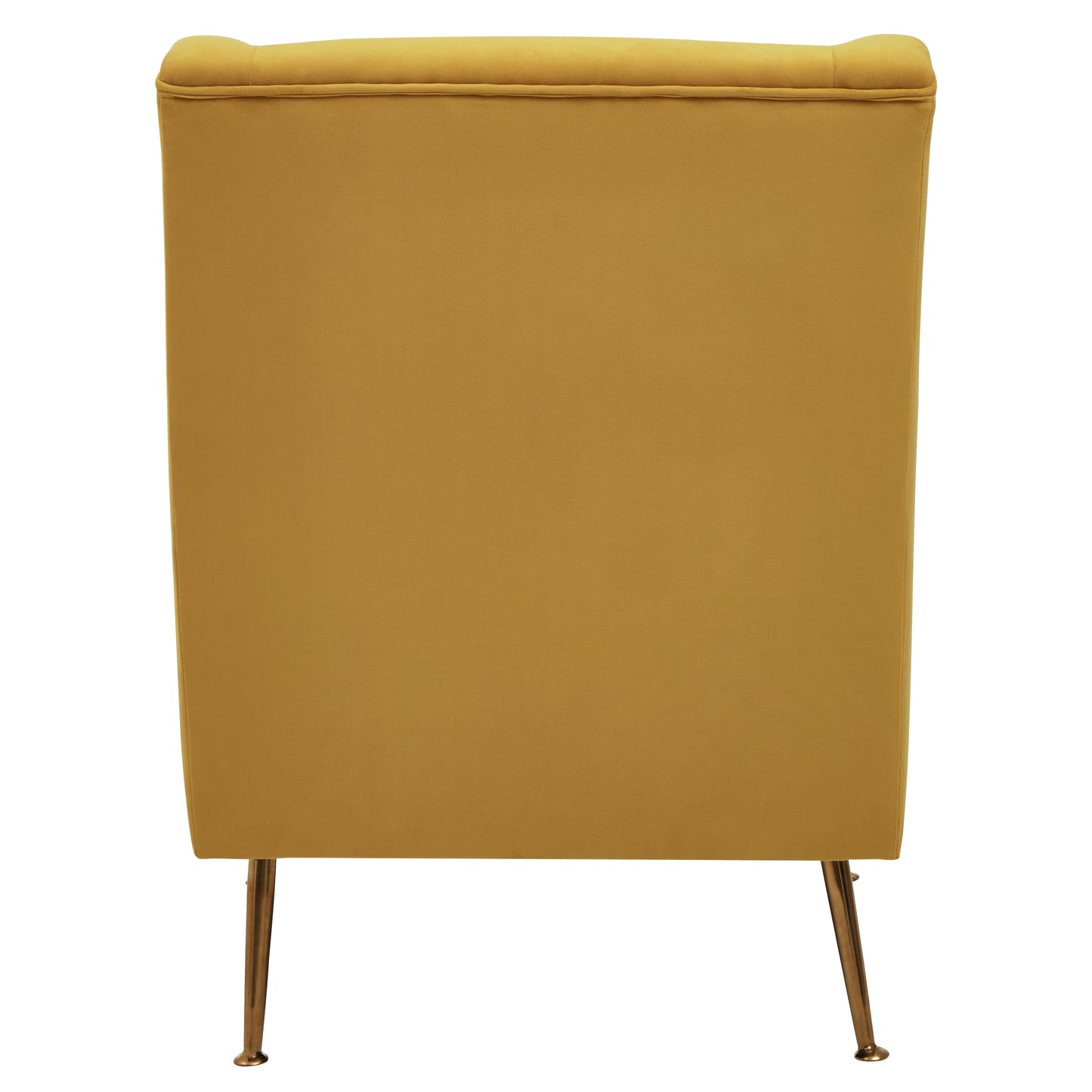 Doucat Yellow Velvet Chair With Gold Finish Legs