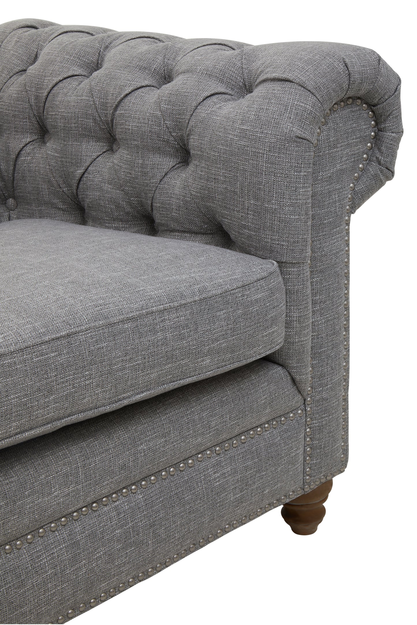 Steller Three Seat Grey Linen Sofa