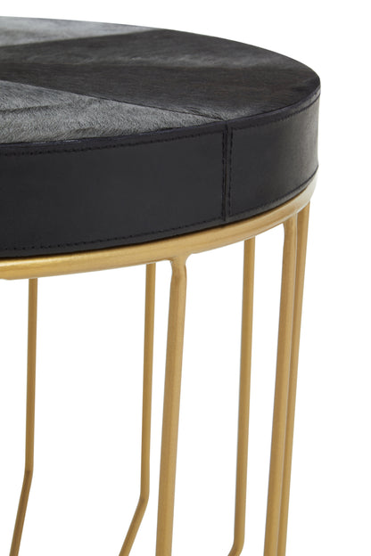 Keni Townhouse Hair On Hide Round Side Table