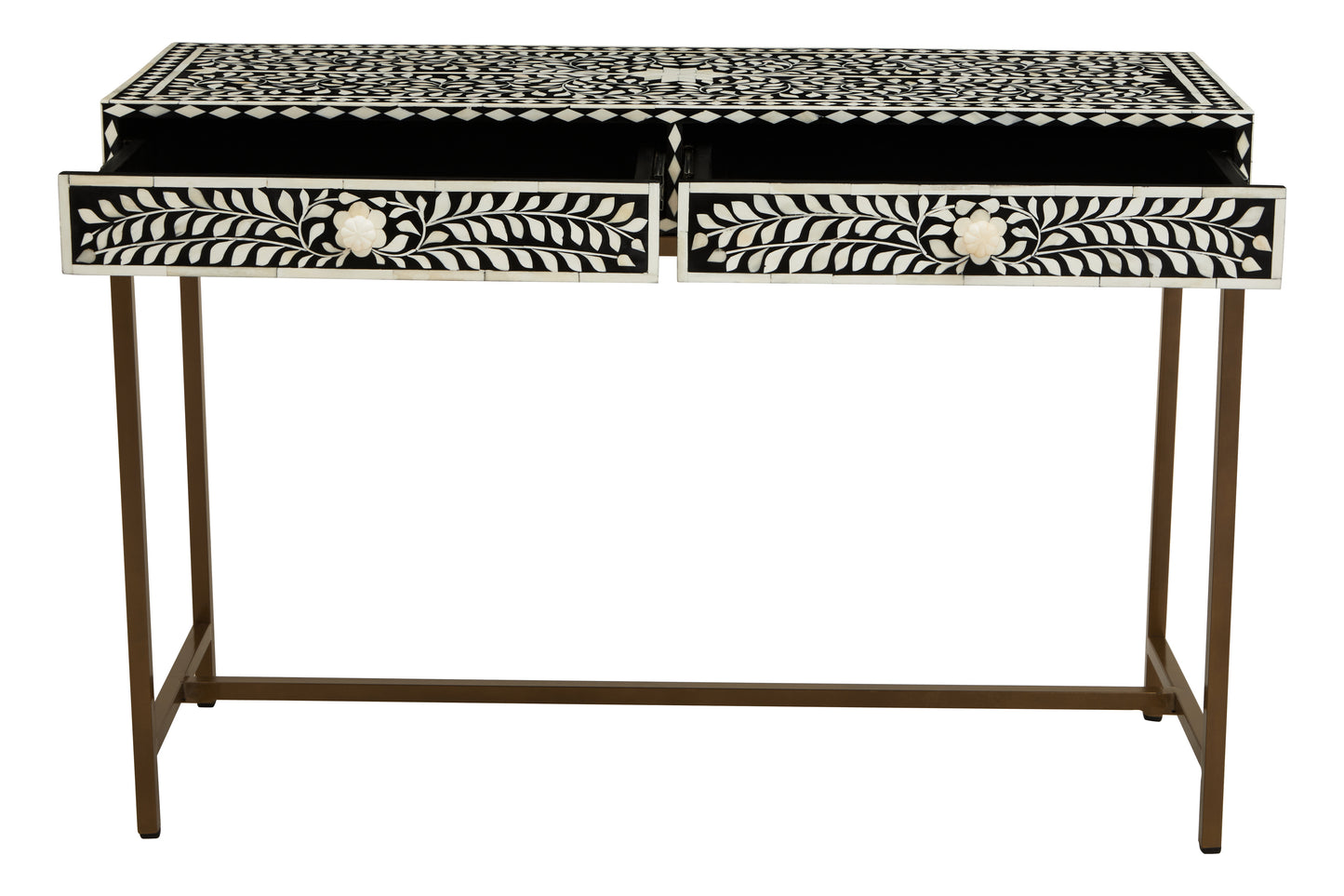 Fusi Console Table With Gold Finish Legs