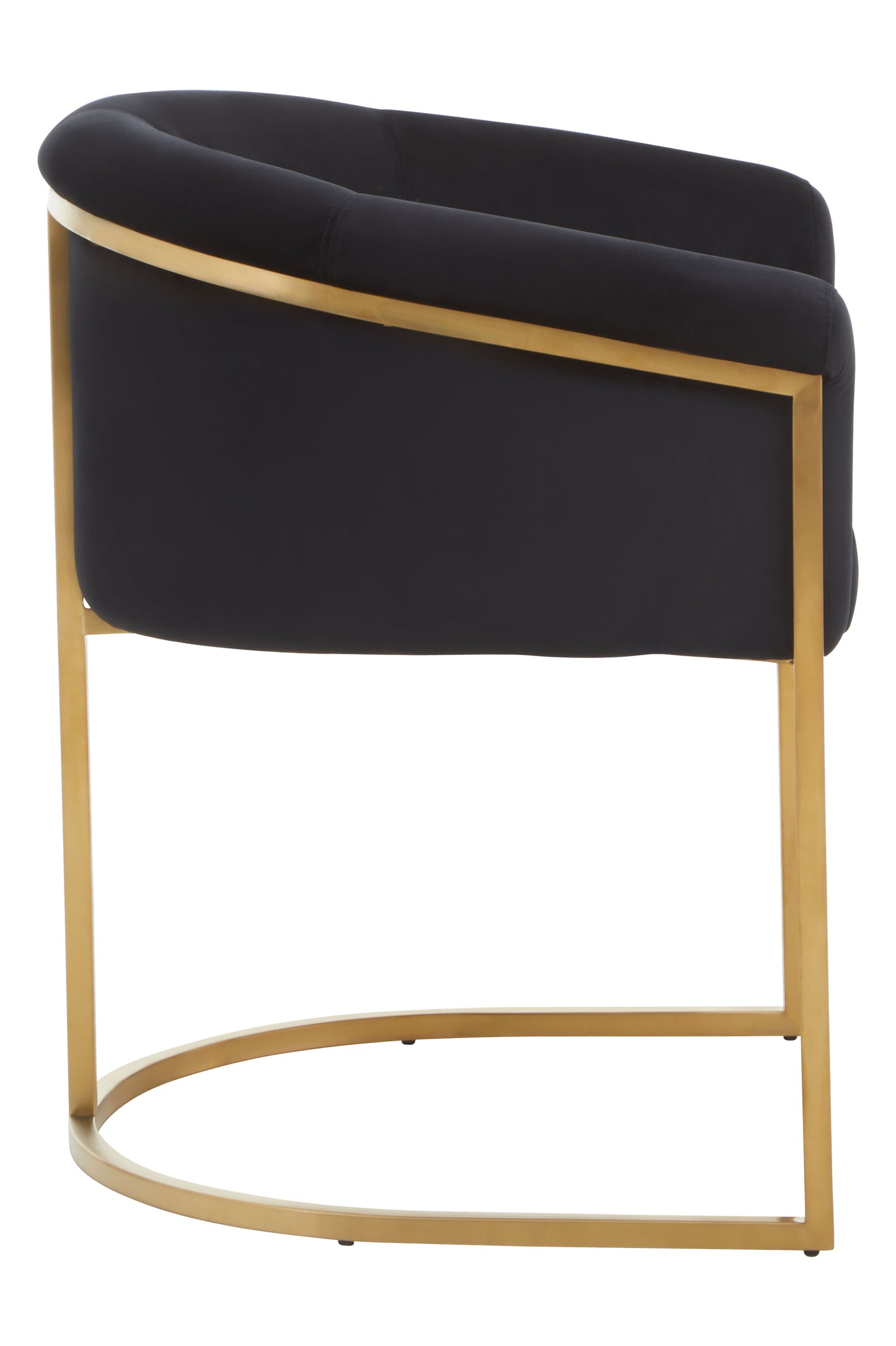 Voge Black Velvet And Matte Gold Dining Chair