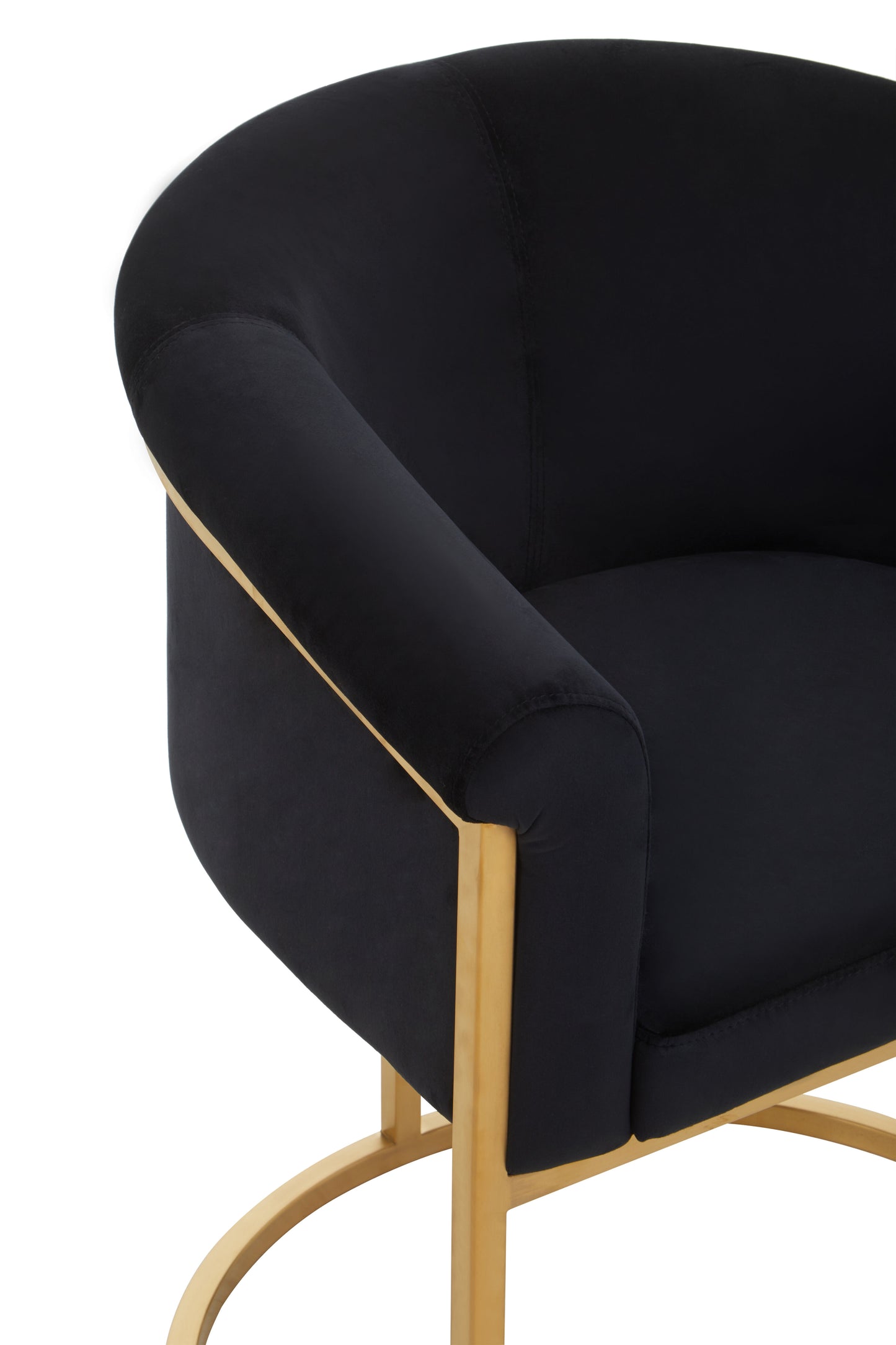 Voge Black Velvet And Matte Gold Dining Chair